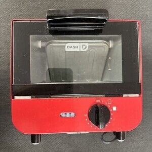 Dash Mini Toaster Oven Red for Bread Bagels Cookies Pizza Paninis & More